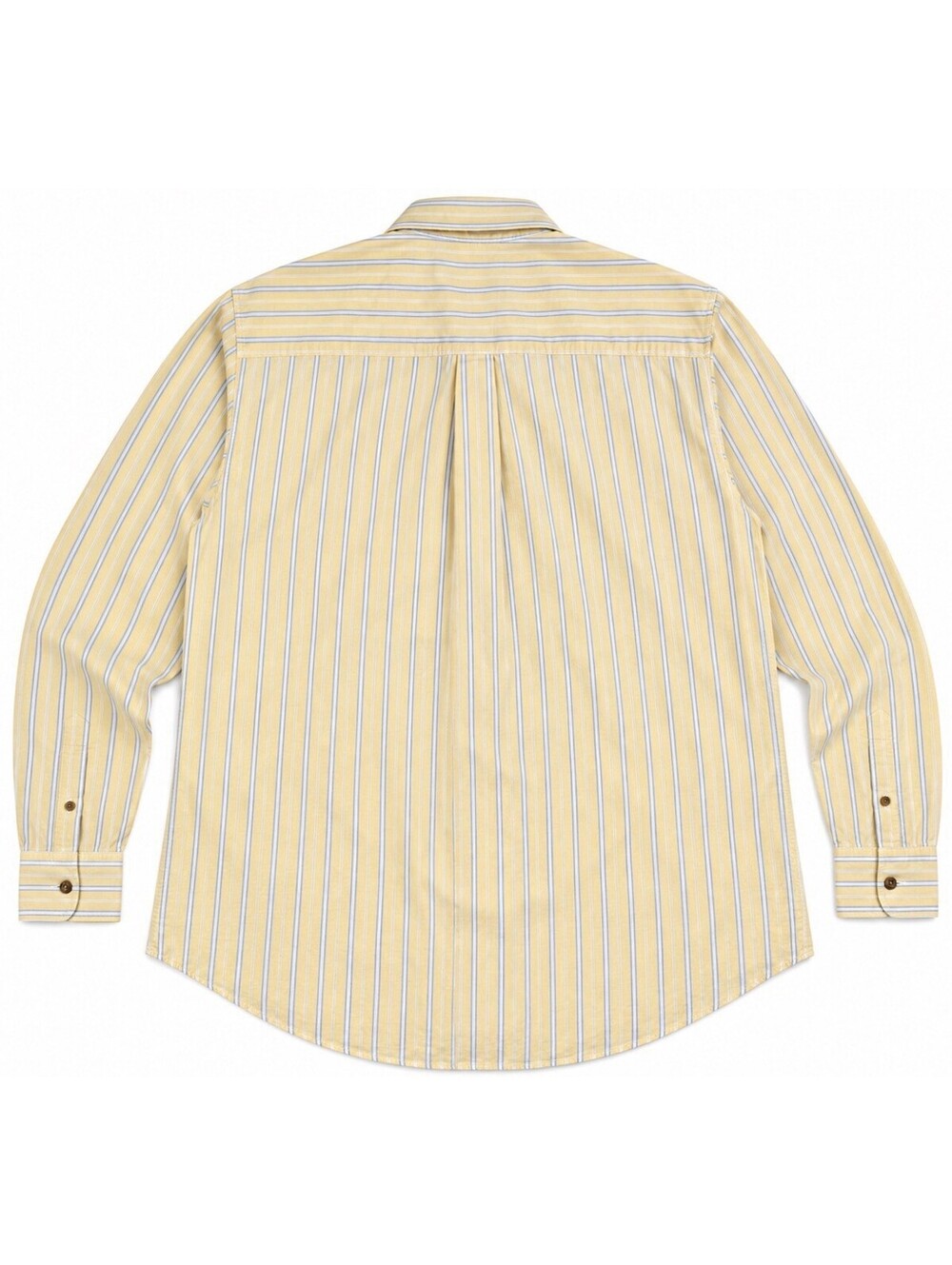 Vtg L.L.Bean Shirt Mens Large Regular Yellow Blue Stripe Cotton Long Sleeve - Picture 4 of 9
